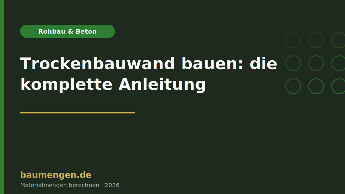 Trockenbauwand bauen: Ständerwerk, Beplankung, Spachteln — die Anleitung
