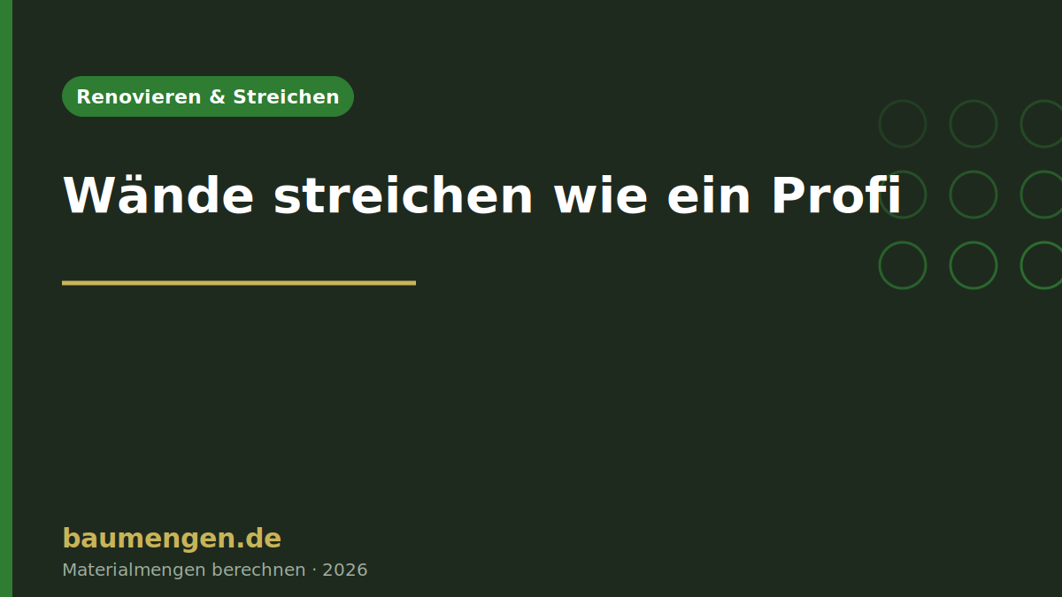 Wände streichen wie ein Profi: Reihenfolge, Werkzeug, Technik